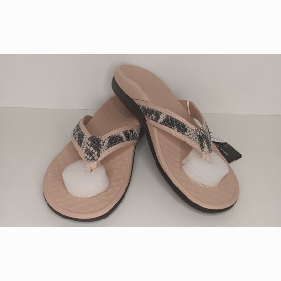 VIONIC DILLON THONG SNAKE SKIN PRINT FLIP FLOPS - Picture 1 of 5